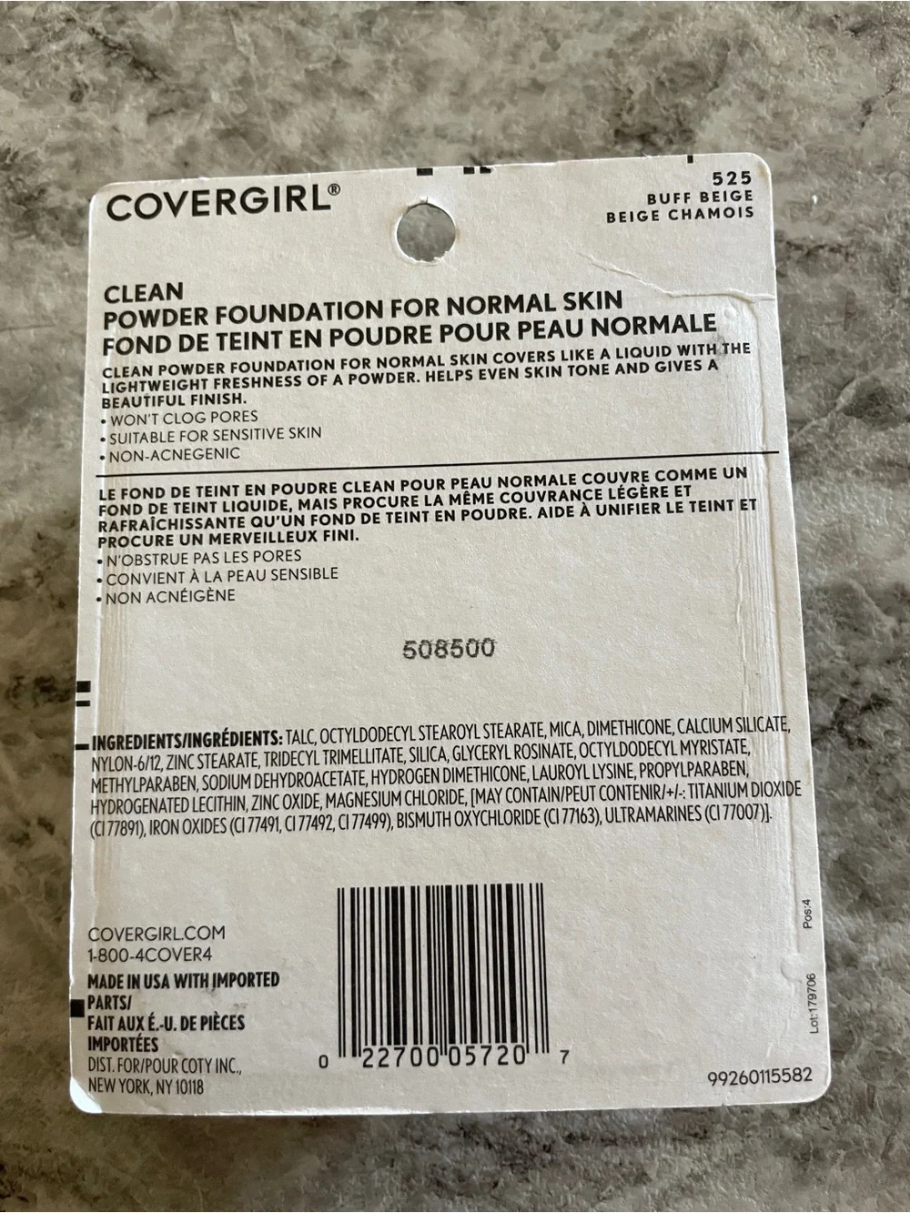 New Covergirl Clean Powder Foundation For Normal Skin 525 Buff Beige
